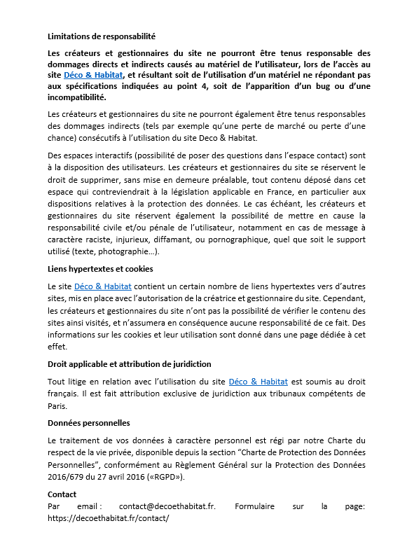 Mentions Legales