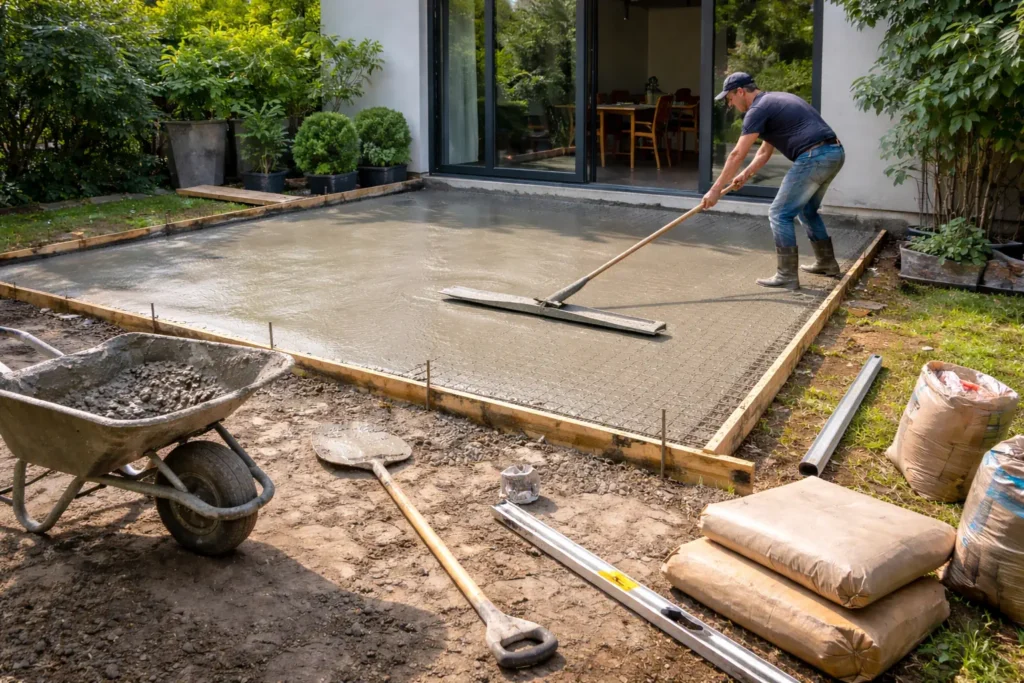 peut-on mettre du ciment sur de la terre