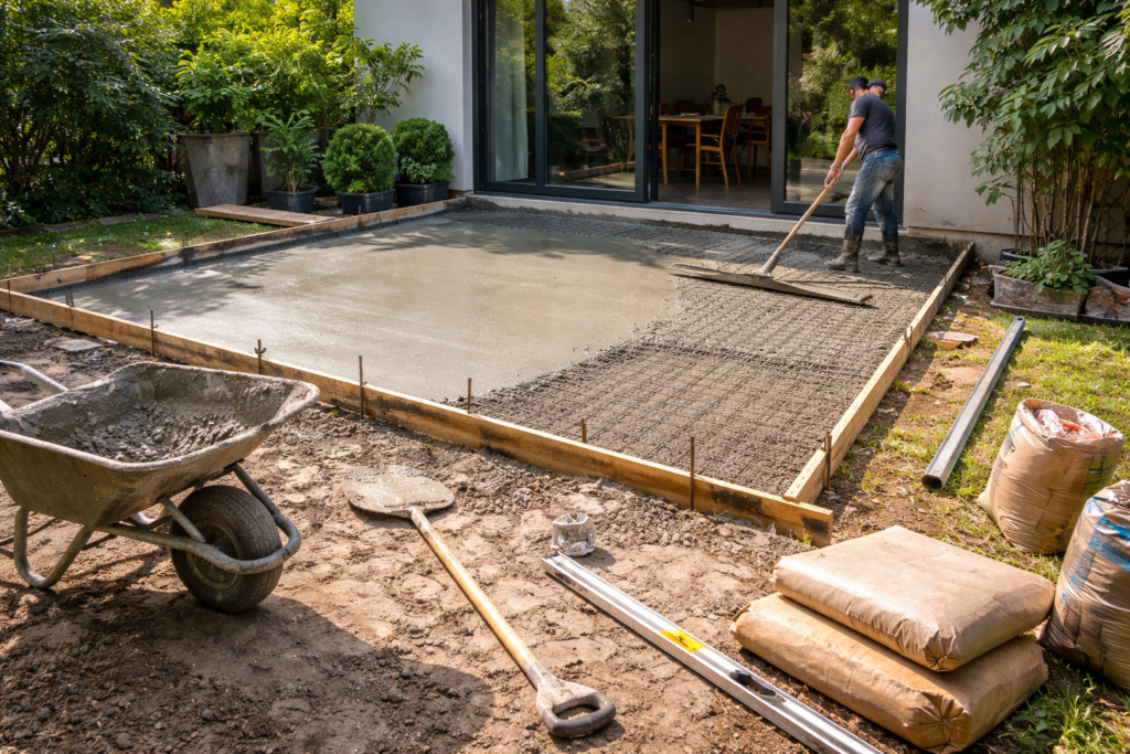 peut-on mettre du ciment sur de la terre exemple