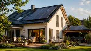 Maison équipée d’un kit solaire en autoconsommation sur la toiture