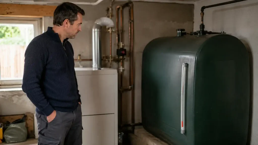 Vérification d’une chaudière et d’une installation au fioul dans une maison